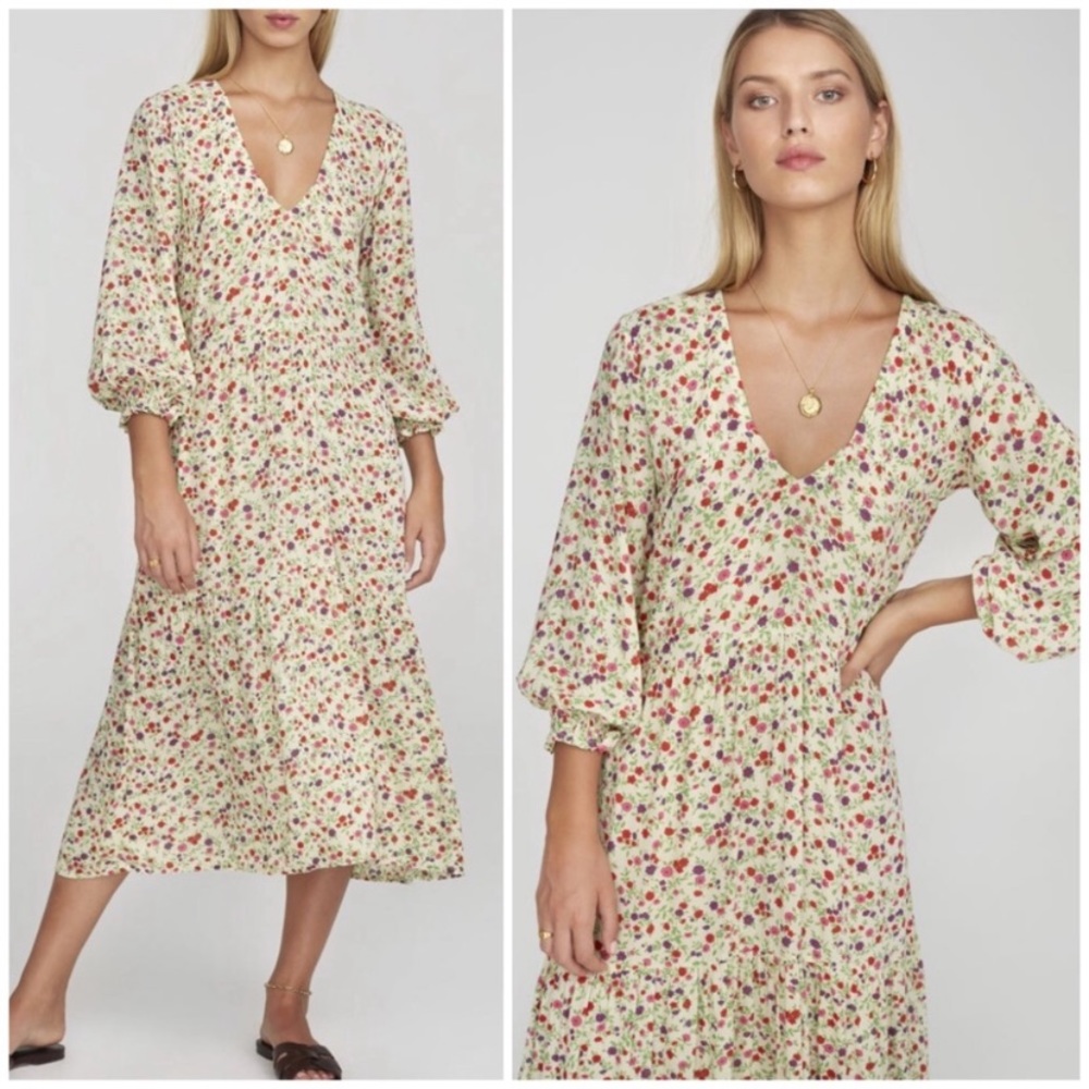 Faithfull the brand les fleurs midi dress
